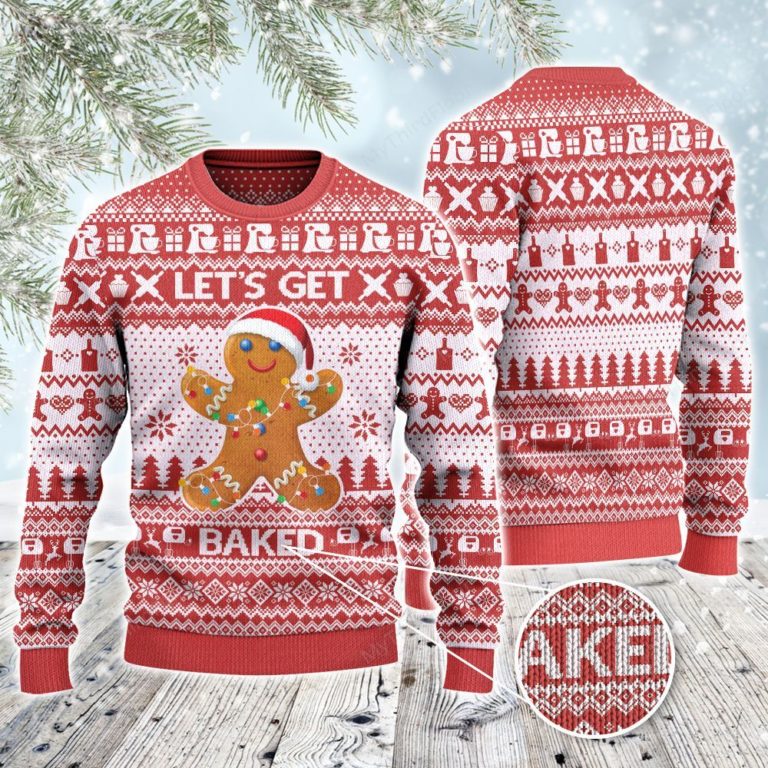 Baker Gift Let?s Get Baked All Over Print 3d Ugly Sweater