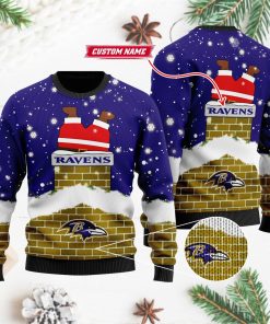 Baltimore Ravens NFL Football Santa Claus 3D Ugly Christmas Sweater Baltimore Ravens NFL Football Santa Claus 3D Ugly Christmas Sweater