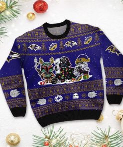 Baltimore Ravens Star Wars Ugly Christmas Sweater Darth Vader Boba Fett Stormtrooper Baltimore Ravens Star Wars Ugly Christmas Sweater Darth Vader Boba Fett Stormtrooper