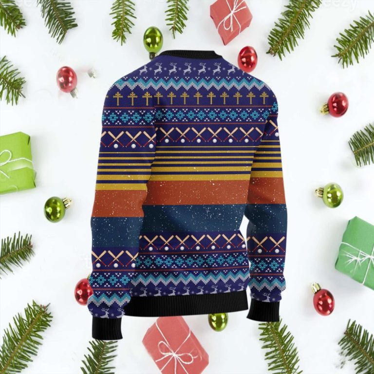 Baseball Jesus Save Ugly Christmas Sweater
