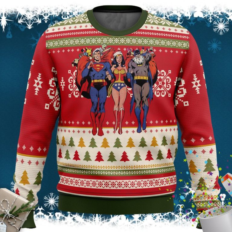 Batman superman Wonder woman Ugly Christmas Sweater