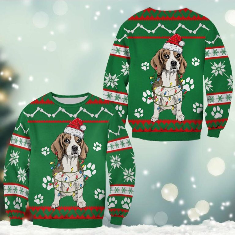 Beagle Green Christmas Sweatshirt