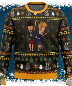 Beavis and Butthead Rock On Ugly Christmas Sweater