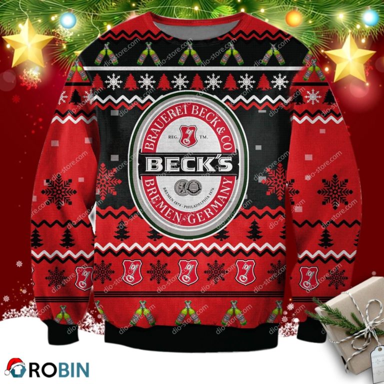 Beck’s Beer Knitting Pattern 3d Print Ugly Sweatshirt
