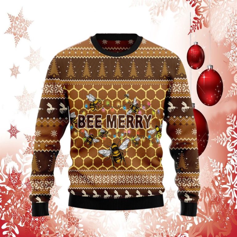 Bee Merry Christmas Ugly Sweater, Sweatshirt
