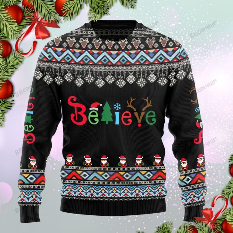 Believe Christmas Wool Ugly Sweater