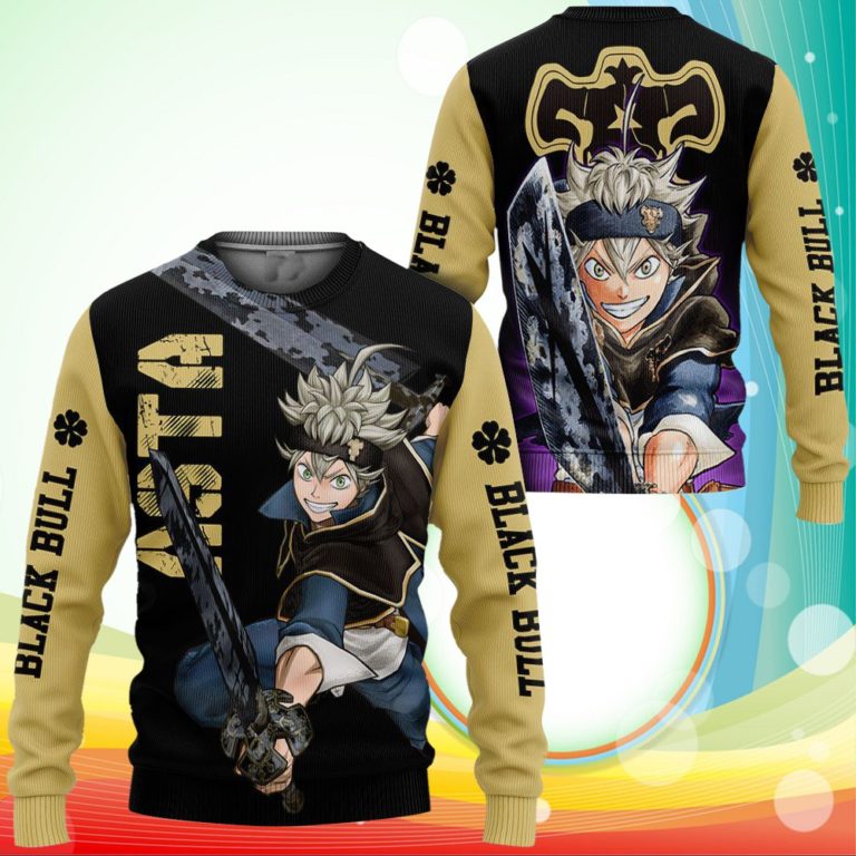 Black Bull Asta Sweatshirt Black Clover Anime 3D Printed Sweater