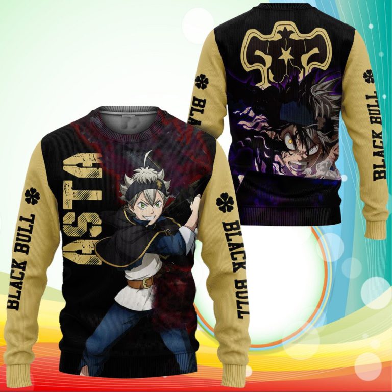 Black Bull Devil Asta Sweatshirt Black Clover Anime 3D Printed Sweater