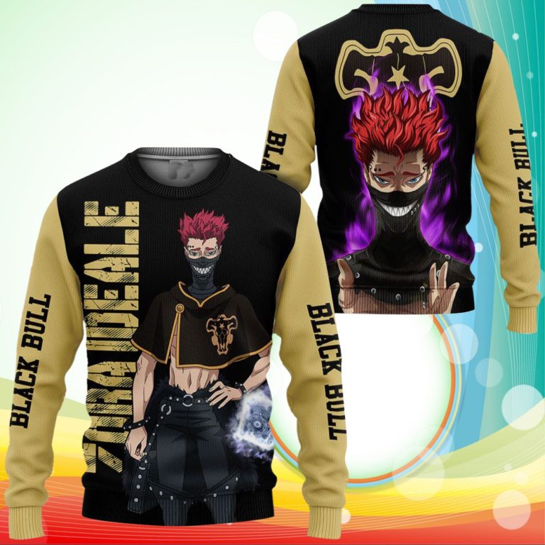 Black Bull Zora Ideale Sweatshirt Black Clover Anime 3D Printed Sweater