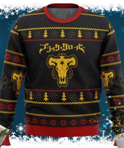 Black Clover Bulls Ugly Christmas Sweater