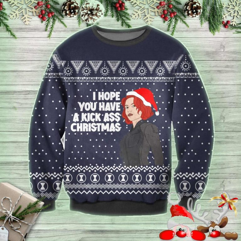 Black Widow – I Hope You Have A Kick Ass Christmas Ugly Sweatshirt