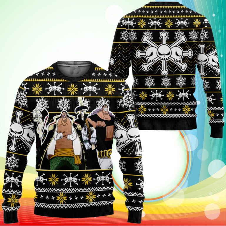 Blackbeard Pirates Ugly Christmas Sweater Anime One Piece Xmas Gifts