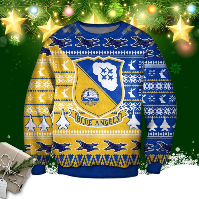 Blue Angels 3d Print Ugly Christmas Sweatshirt, Sweater