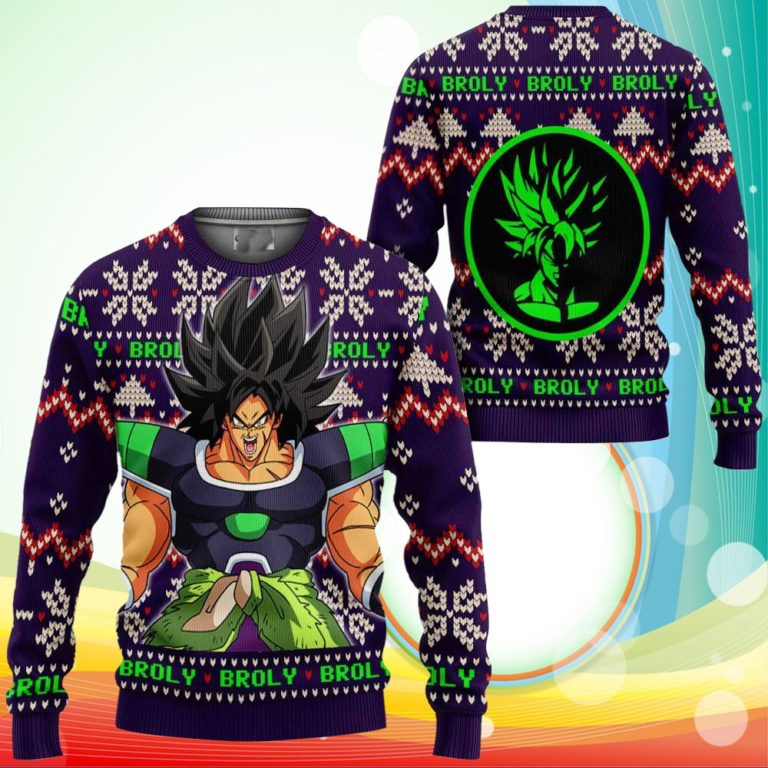 Broly Ugly Christmas Sweater Anime Dragon Ball Xmas Gifts