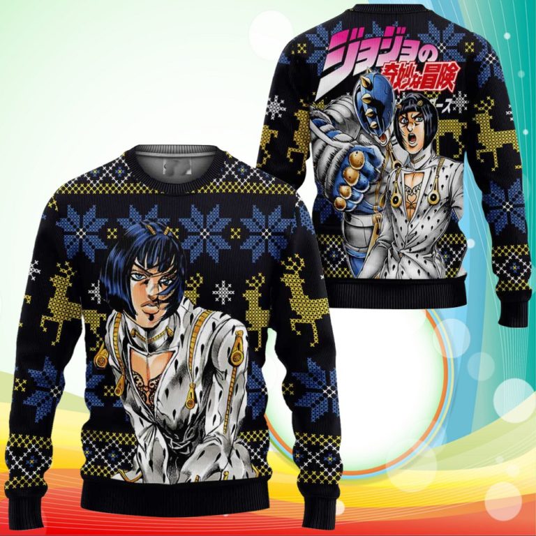 Bruno Bucciarati Ugly Christmas Sweater Anime Jojo’s Bizzare Adventure Xmas Gifts
