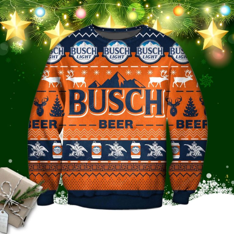 Busch Beer Knitting Pattern 3d Print Ugly Sweater
