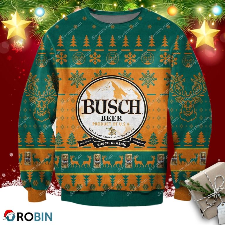 Busch Buck Hunter Ugly Christmas Sweater