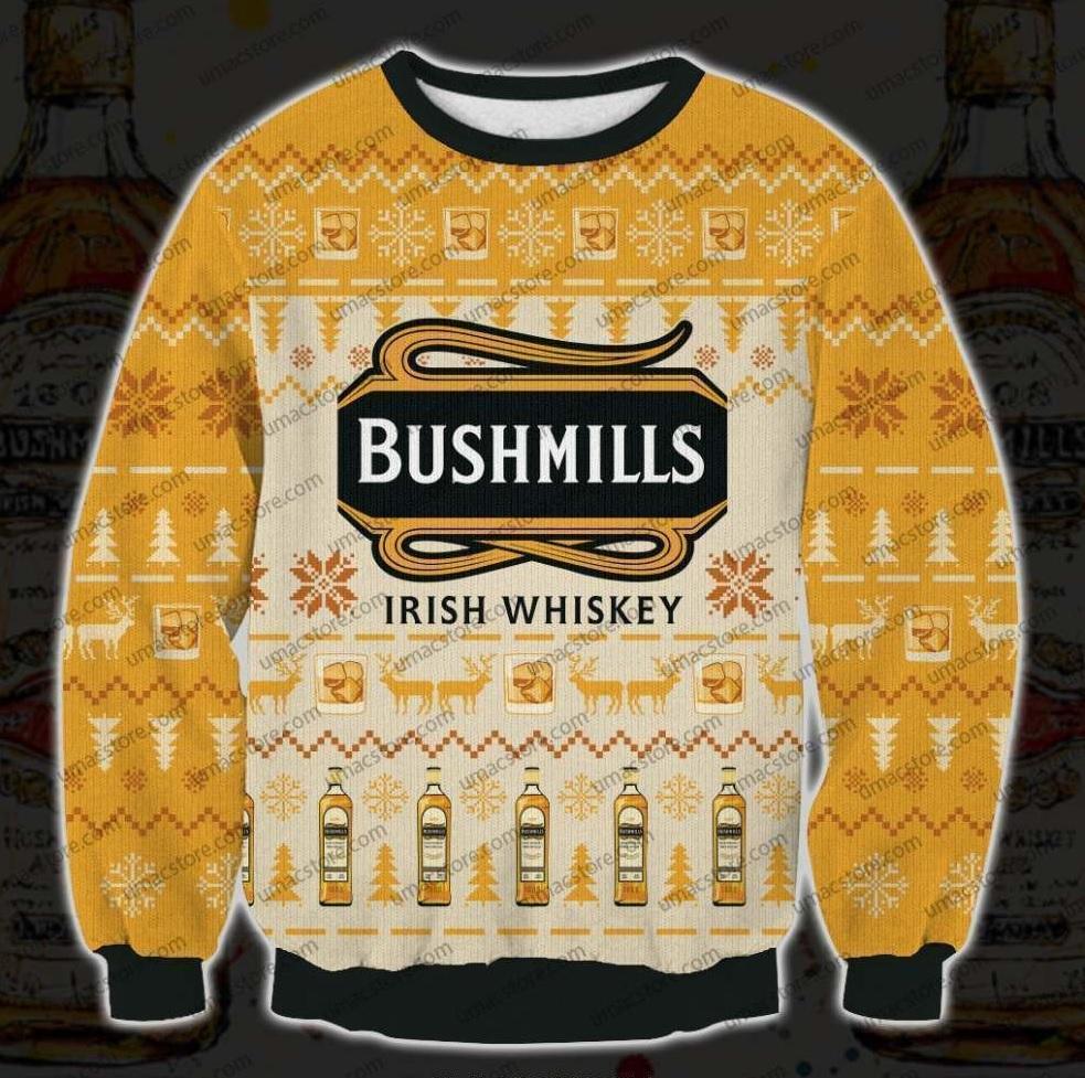Bushmills Irish Whiskey 3d Print Christmas Sweater - RobinPlaceFabrics
