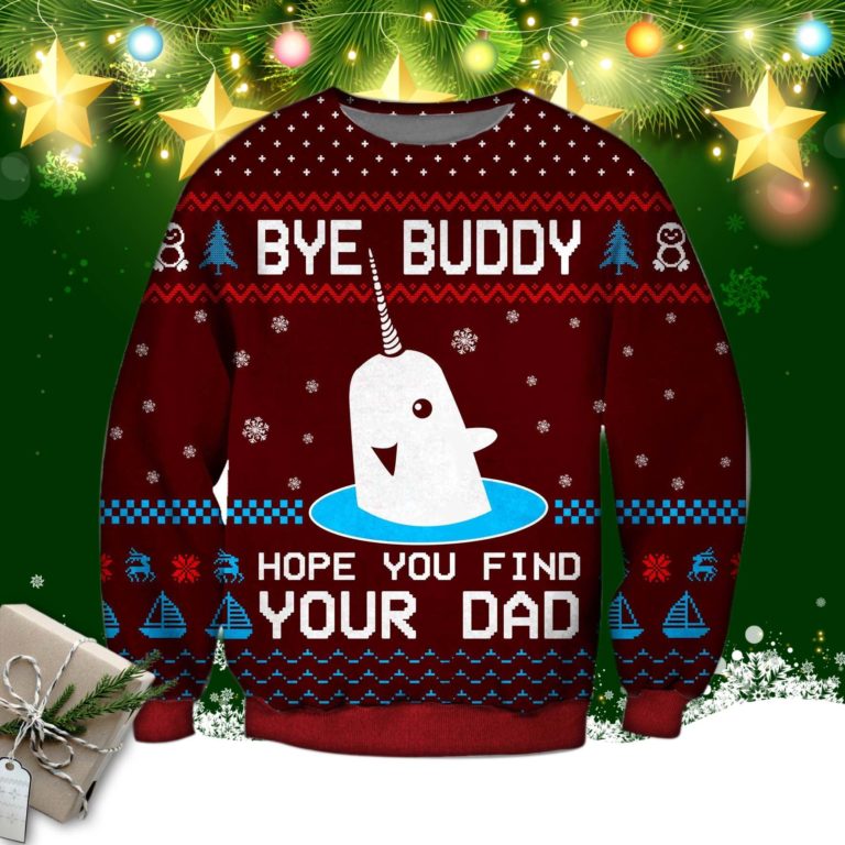 Bye Buddy Knitting Pattern 3d Print Ugly Christmas Sweater
