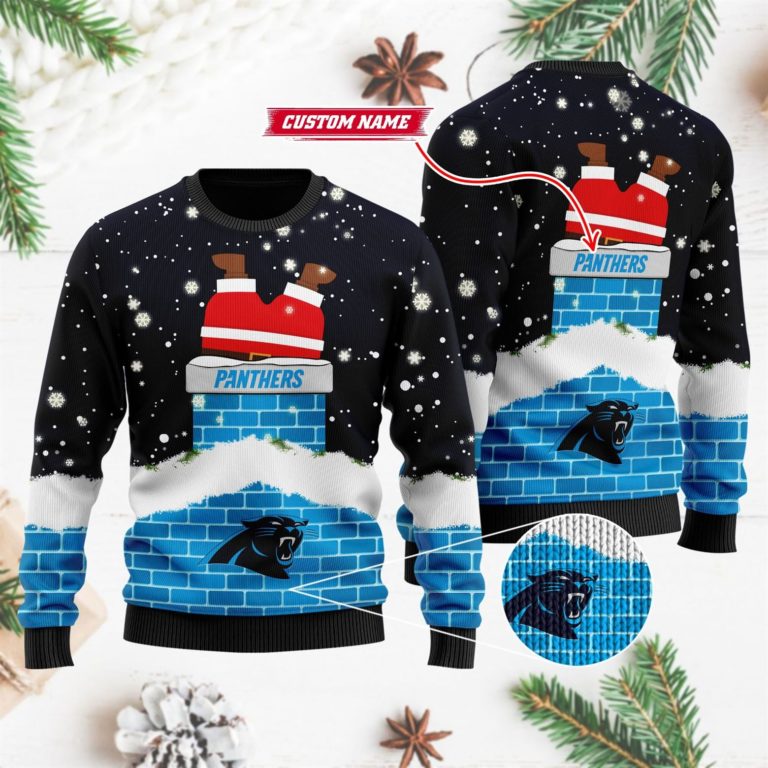 Carolina Panthers NFL Football Santa Claus 3D Christmas Ugly Sweater