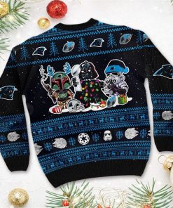 Carolina Panthers Star Wars Ugly Christmas Sweater Darth Vader Boba Fett Stormtrooper Carolina Panthers Star Wars Ugly Christmas Sweater Darth Vader Boba Fett Stormtrooper
