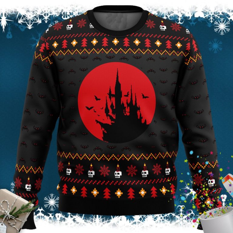 Castlevania Creepy Castle Ugly Christmas Sweater