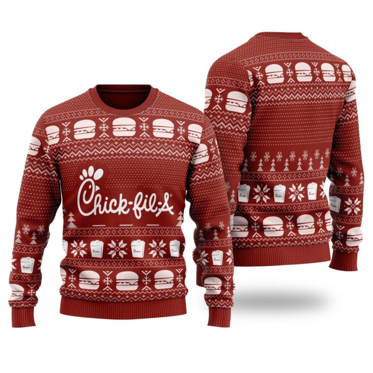 Chick-Fil-A 3D Printed Ugly Christmas Sweatshirt