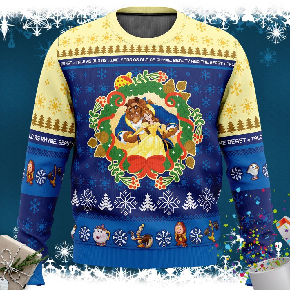 Christmas Beauty and the Beast Disney Ugly Christmas Sweater