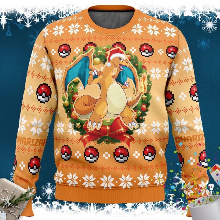 Christmas  Charizard Pokemon Ugly Christmas Sweater
