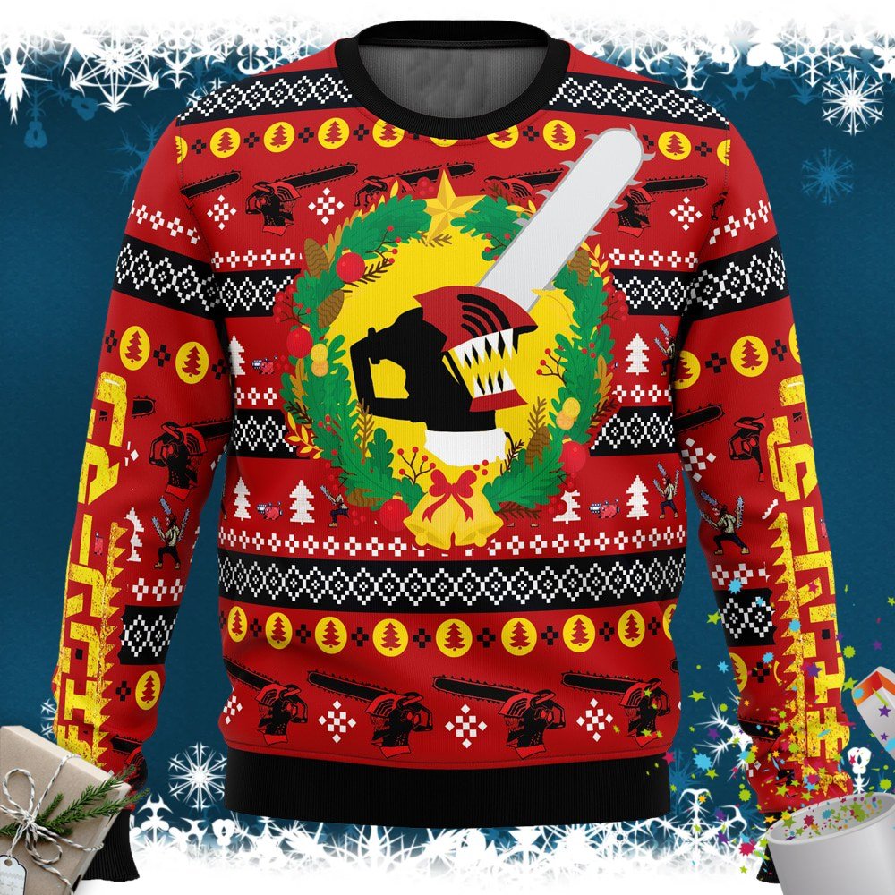 Christmas Dream Chainsaw Man Ugly Christmas Sweater - RobinPlaceFabrics