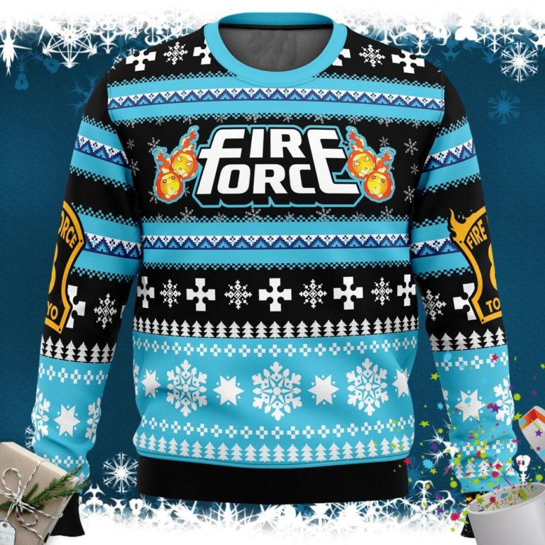 Christmas Flame Fire Force Ugly Christmas Sweater