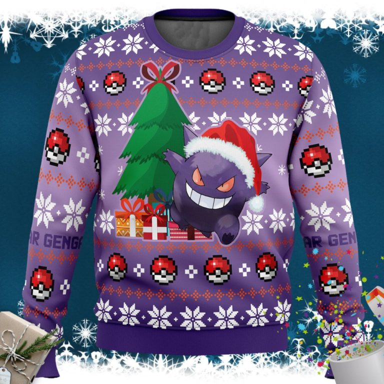 Christmas Gengar Pokemon Ugly Christmas Sweater