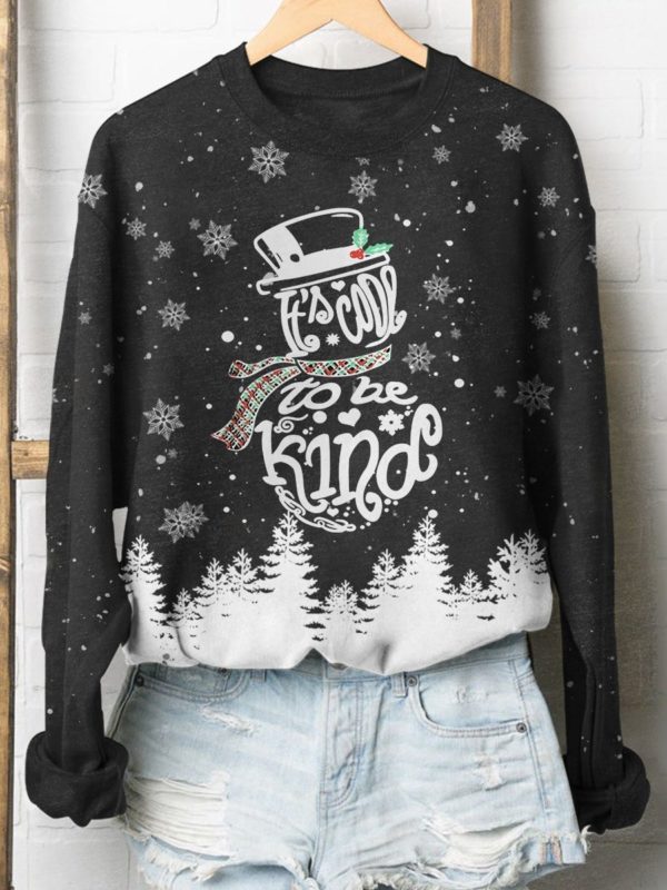 Christmas It’s Cool To Be Kind All Over Print Sweatshirt