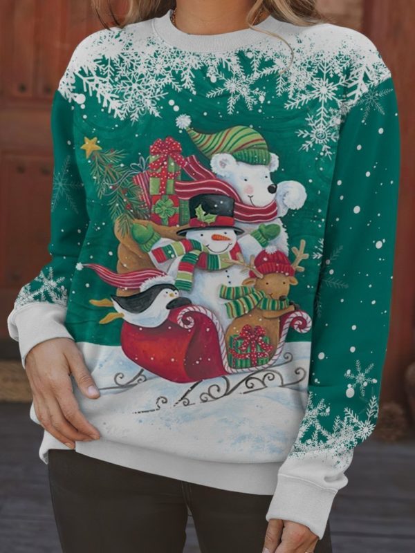 Christmas Snowman Penguin Polar Bear All Over Print Sweatshirt