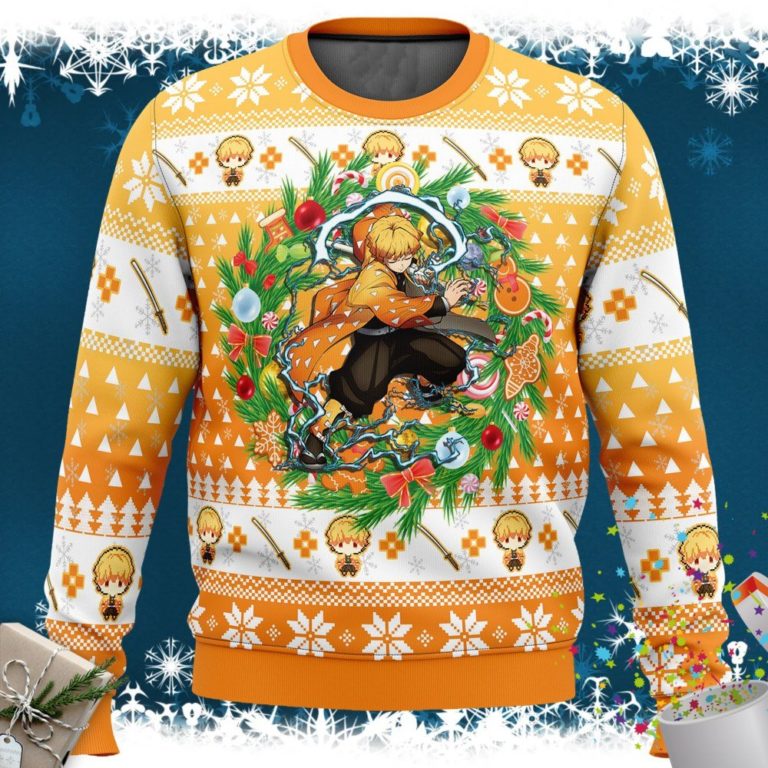 Christmas Zenitsu Agatsuma Demon Slayer Ugly Christmas Sweater