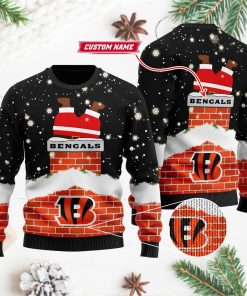 Cincinnati Bengals Football Santa Claus 3D Christmas Ugly Sweater Cincinnati Bengals Football Santa Claus 3D Christmas Ugly Sweater