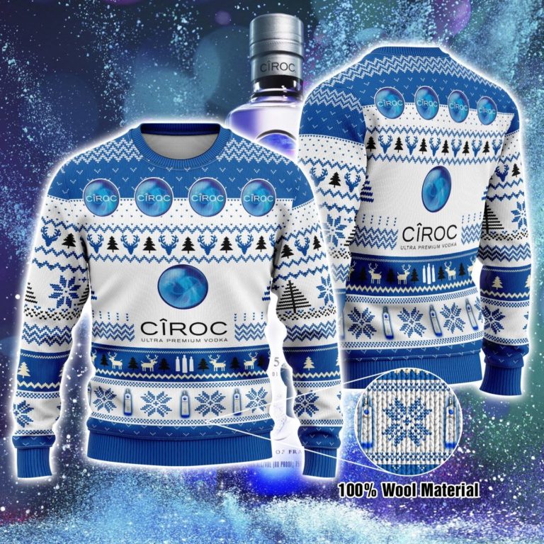 Ciroc Ultra Premium Vodka Ugly Christmas Sweatshirt