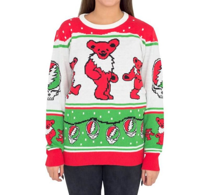 Grateful Dead Dancing Bears Ugly Christmas Sweater