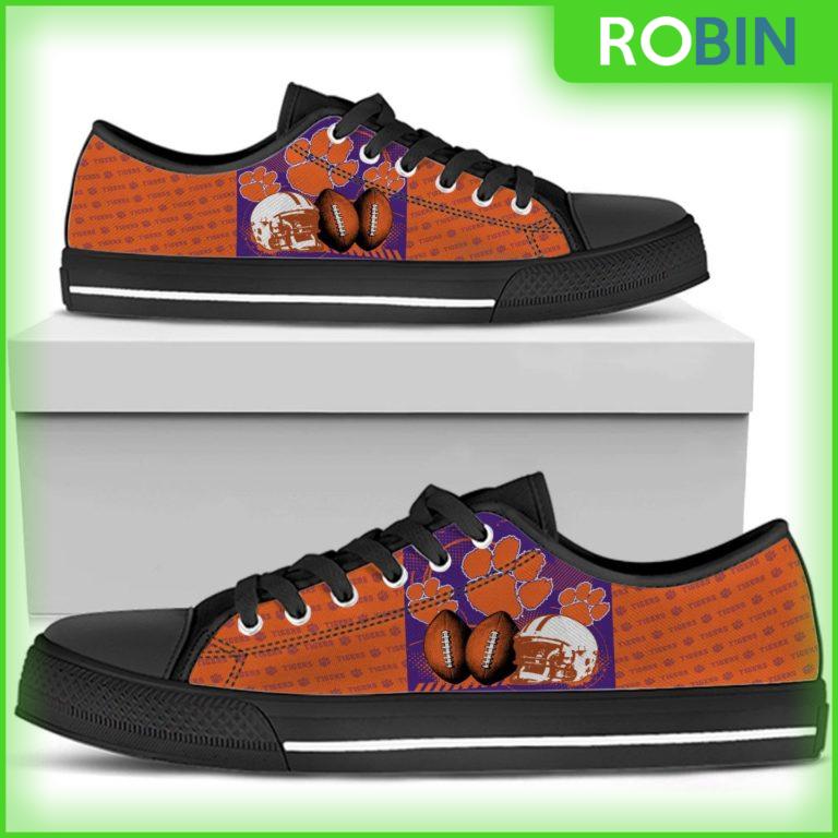 Clemson Tigers Football Canvas Low Top Shoes