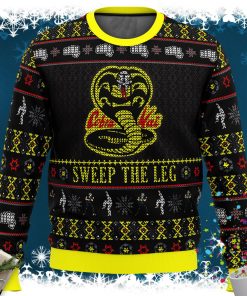 Cobra Kai Sweep The Leg Karate Kid Ugly Christmas Sweater Cobra Kai Sweep The Leg Karate Kid Ugly Christmas Sweater