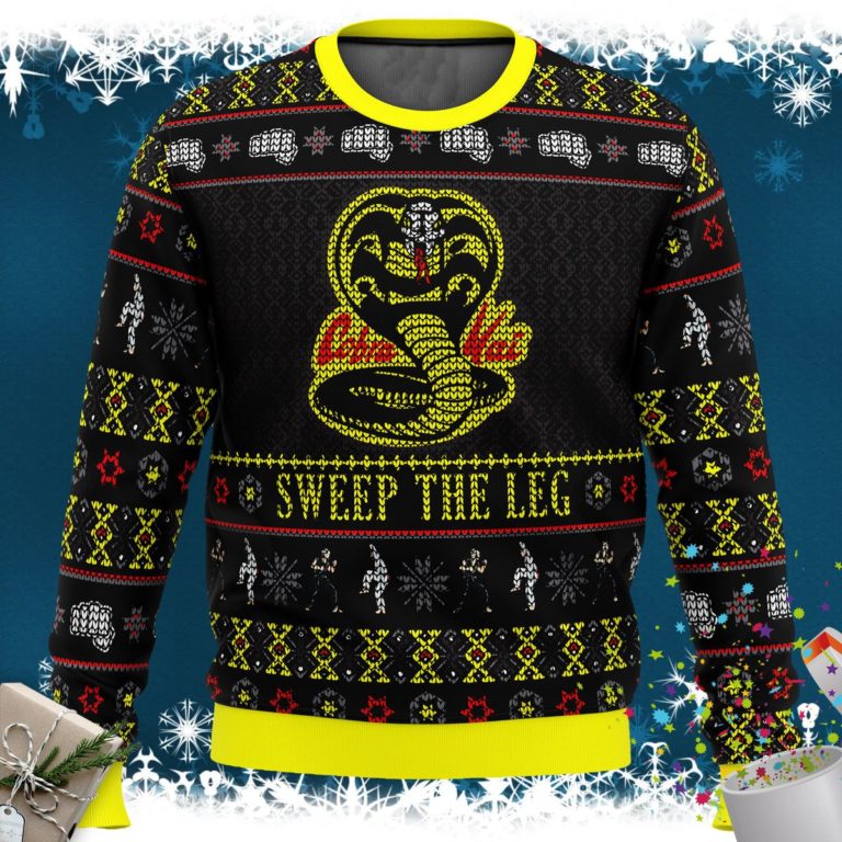 Cobra Kai Sweep The Leg Karate Kid Ugly Christmas Sweater