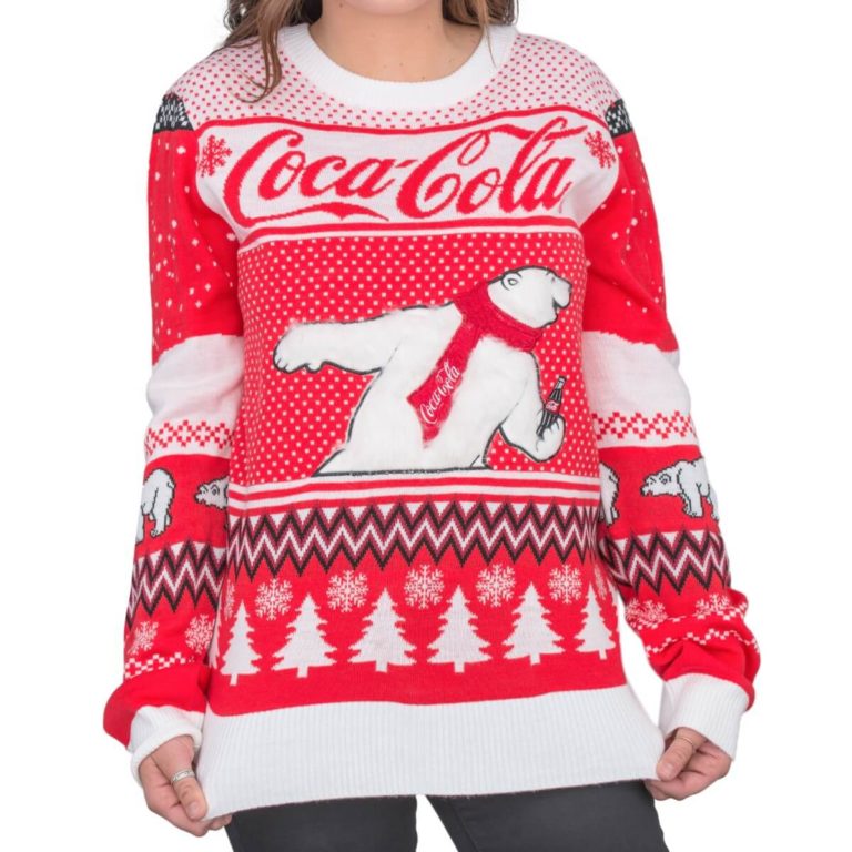 Coca-Cola Polar Bear Coke And Trees Ugly Christmas Sweater, Sweatshirt