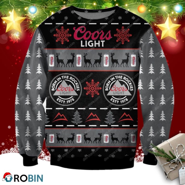 Coors Light Beer Knitting Pattern 3d Print Ugly Christmas Sweater