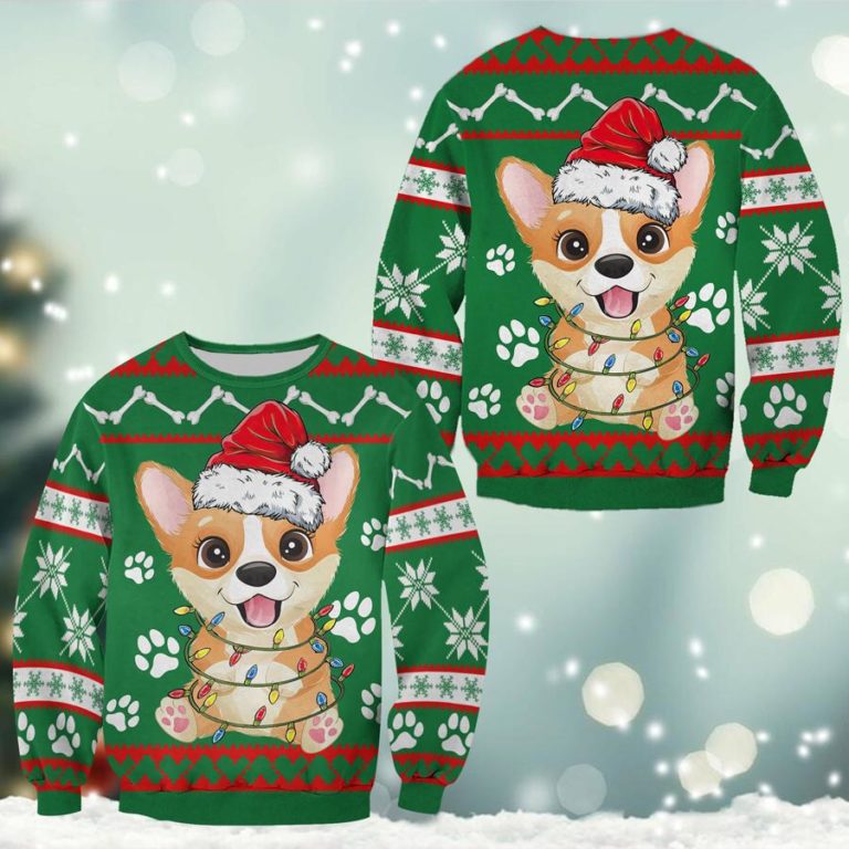 Corgi Green Christmas Sweatshirt
