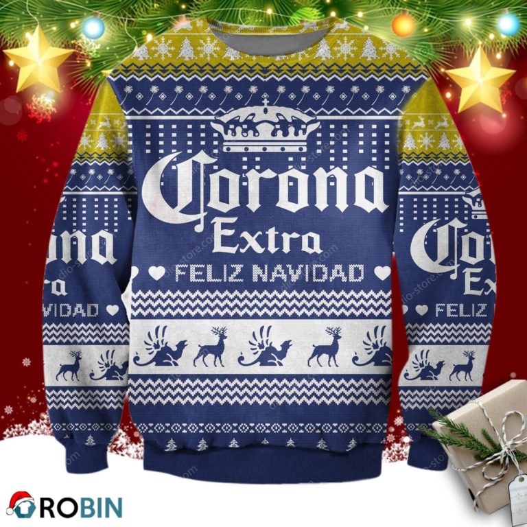Corona Extra Beer Knitting Pattern 3d Print Ugly Sweatshirt