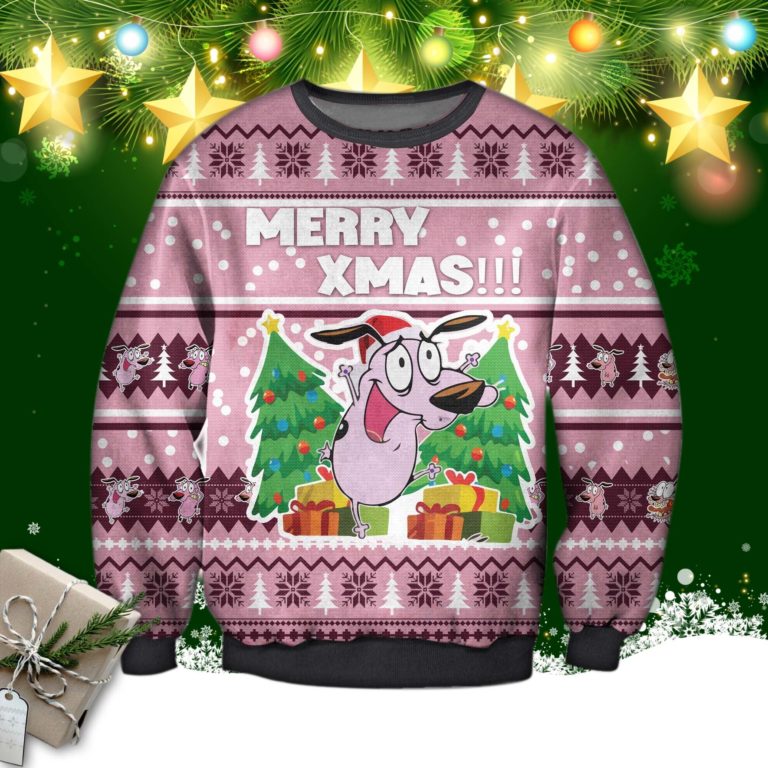 Courage The Cowardly Dog Ugly Christmas Sweatshirt