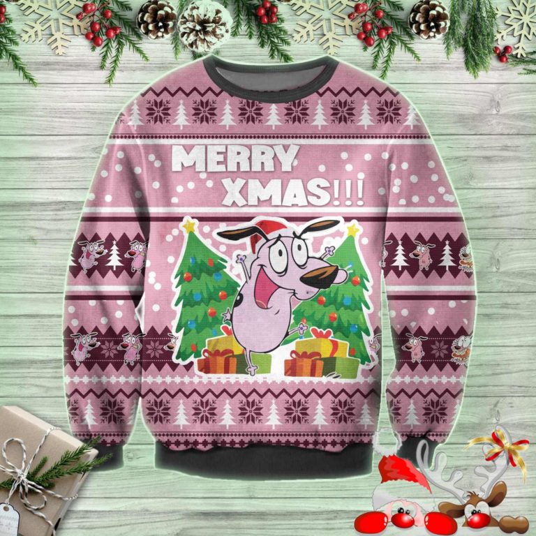 Courage The Cowardly Dog Ugly Christmas Sweatshirt