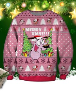 Cowardly Dog 3d Knitting Pattern 3d Print Ugly Christmas Sweater