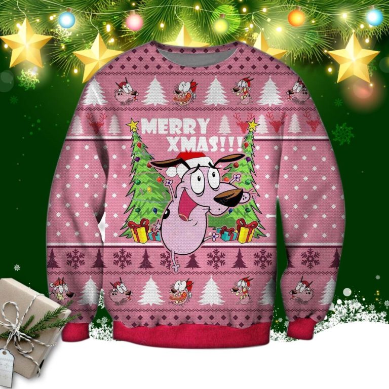 Cowardly Dog 3d Knitting Pattern 3d Print Ugly Christmas Sweater
