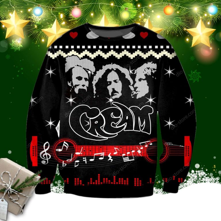 Cream Band Knitting Pattern 3d Print Ugly Sweater